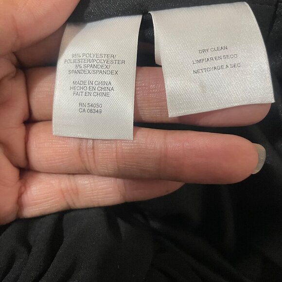 Evan Picone Women's Black Twisted Ruched Front V-Neck Wrap Dress Cocktail 12 - Picture 7 of 11